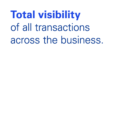 Total visibility of all transactions across the business.